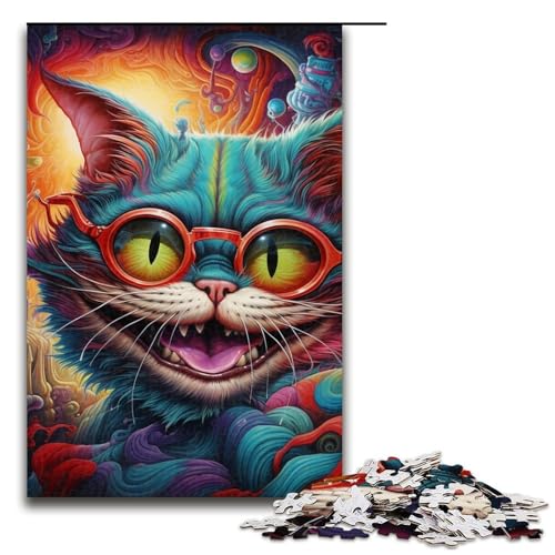 1000 Teile Puzzle Katze mit Brille Puzzle für Erwachsene Holzpuzzle Lernspiel 19,69x29,53 Zoll 1000 Teile Puzzle Katze mit Brille Puzzle für Erwachsene Holzpuzzle Lernspiel 19,69x29,53 Zoll von WGLINGX