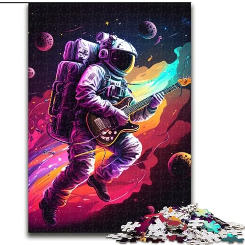 1000-Teile-Puzzle für Erwachsene, Astronaut spielt Gitarre, anspruchsvolle Puzzles, Geburtstage, Feiertage und Heimdekoration (Größe 26x38cm) von WGLINGX