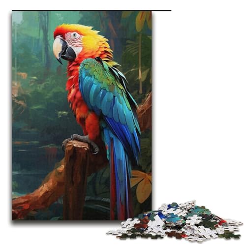 1000 Teile Puzzle für Erwachsene, Puzzles, Geschenke, Schönes Papageien-Puzzle, Familienspiele für Erwachsene, 38 x 26 cm von WGLINGX