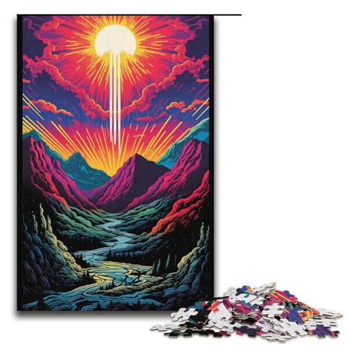1000 Teile Traumhafte, schöne Berge, DIY-Puzzle, Spielzeug, Puzzles für Erwachsene, Familienspiel, Stressabbau, schwieriges Herausforderungspuzzle (Größe 38 x 26 cm) von WGLINGX