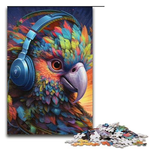 1000 Teile buntes Papagei-Puzzle zum Selbermachen, Spielzeug, Puzzles für Erwachsene, Familienspiel, Stressabbau, schwieriges Herausforderungspuzzle (Größe 38 x 26 cm) von WGLINGX