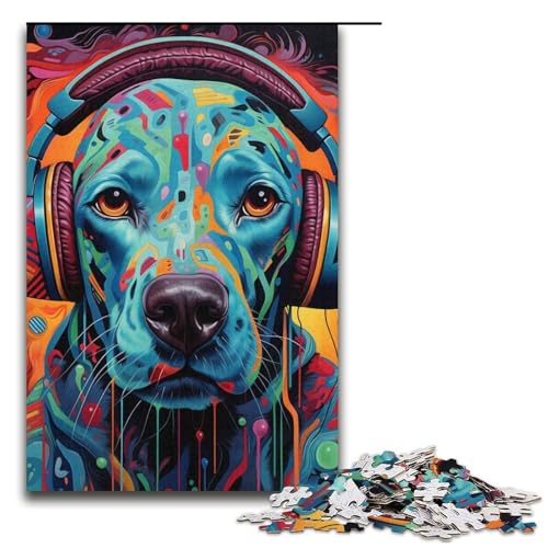 1000 Teile für Erwachsene, Kopfhörer, Dalmatiner-Puzzle, interessante Puzzles zur Stressreduzierung, verbessern das Gedächtnis (Größe 38 x 26 cm) von WGLINGX