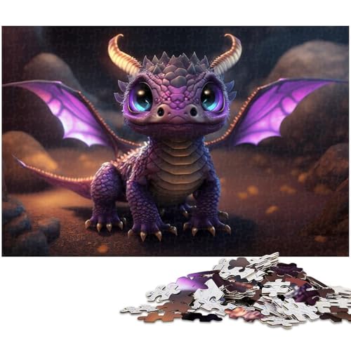 1000 Teile für Erwachsene Baby Dragon Puzzle für Erwachsene Papierpuzzle Herausforderndes Spiel Größe 38x26cm von WGLINGX