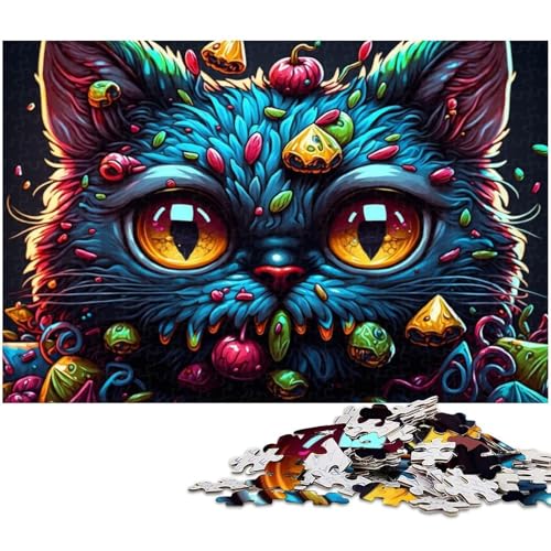 1000 Teile für Erwachsene Candy Cat Puzzle für Erwachsene Papierpuzzle Herausforderndes Spiel Größe 38x26cm von WGLINGX