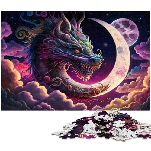 1000 Teile für Erwachsene Chinesischer Drache Puzzle für Erwachsene Papierpuzzle Herausforderndes Spiel Größe 38x26cm von WGLINGX