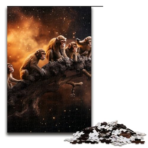 1000-teiliges Affen-Puzzle für Erwachsene, Holzpuzzle, Lernspiele, Heimdekoration, 19,69 x 29,53 Zoll 1000-teiliges Affen-Puzzle für Erwachsene, Holzpuzzle, Lernspiele, Heimdekoration, 19,69 x 29,53 Zoll von WGLINGX