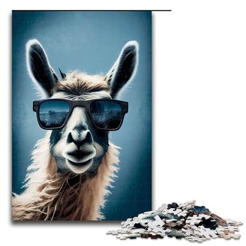 1000-teiliges Alpaka-Tierpuzzle für Erwachsene, Lernpuzzle für Jugendliche ab 14 Jahren, 50 x 75 cm von WGLINGX