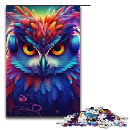 1000-teiliges Anime-Eulen-Puzzle für Erwachsene, Lernpuzzle für Jugendliche ab 14 Jahren, 38 x 26 cm von WGLINGX