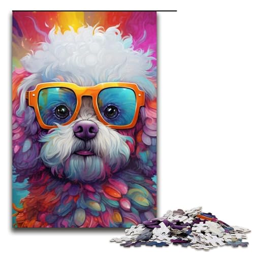 1000-teiliges Bichon Frise-Puzzle aus Holz für Erwachsene – anspruchsvolles Spiel 29,53 x 19,69 Zoll 1000-teiliges Bichon Frise-Puzzle aus Holz für Erwachsene – anspruchsvolles Spiel 29,53 x 19,69 Zoll von WGLINGX