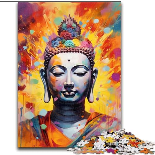 1000-teiliges Buddha-Puzzle für Erwachsene, 1000 Teile, Heimdekoration, Familienspaß, ab 14 Jahren (Größe 26x38cm) von WGLINGX