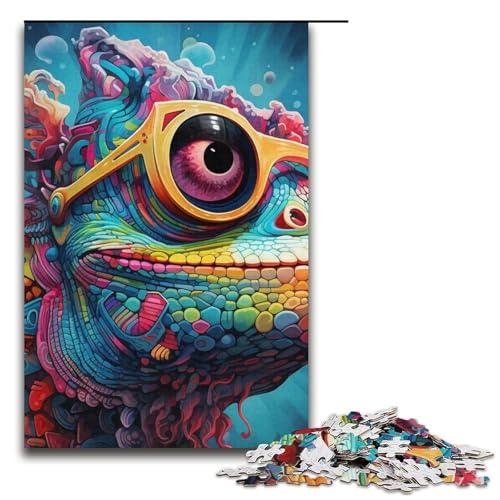 1000-teiliges Chamäleon-Puzzle für Erwachsene, Kartonpuzzle, Lernspiel, 14,96 x 10,24 Zoll 1000-teiliges Chamäleon-Puzzle für Erwachsene, Kartonpuzzle, Lernspiel, 14,96 x 10,24 Zoll von WGLINGX