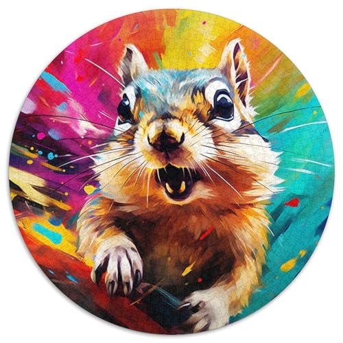 1000-teiliges Chipmunk-Puzzle, rundes Denkspiel für Teenager, Familienspieleabend 67,5 x 67,5 cm 1000-teiliges Chipmunk-Puzzle, rundes Denkspiel für Teenager, Familienspieleabend 67,5 x 67,5 cm von WGLINGX