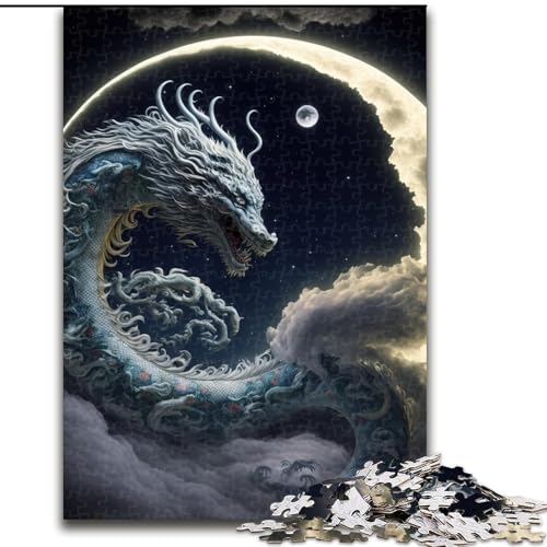 1000-teiliges Drachenpuzzle aus Pappe, anspruchsvolles Denkspiel für Teenager, perfekt als Heimdekoration oder Geschenk (Größe 26x38cm) von WGLINGX