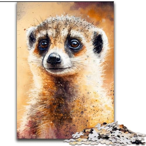 1000-teiliges Erdmännchen-Puzzle, Holzpuzzle, anspruchsvolles DIY-Denkspiel, interaktive Familienaktivität (Größe 38x26cm) von WGLINGX