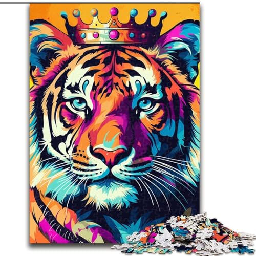1000-teiliges Fantasy-Tiger-Puzzle für Erwachsene, 1000 Teile, Heimdekoration, Familienspaß, ab 14 Jahren (Größe 26x38cm) von WGLINGX