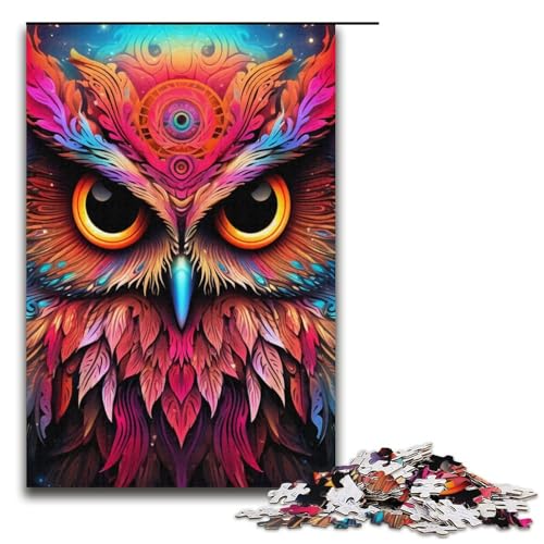 1000-teiliges Farb-Eulen-Puzzle für Erwachsene, EIN Kunstwerk für Teenager ab 14 Jahren, 38,1 x 26,9 cm 1000-teiliges Farb-Eulen-Puzzle für Erwachsene, EIN Kunstwerk für Teenager ab 14 Jahren, 38,1 x 26,9 cm von WGLINGX