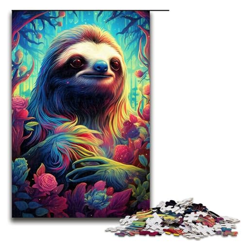 1000-teiliges Faultier-Puzzle für Holzpuzzle-Familienaktivität (Größe 50 x 75 cm) von WGLINGX