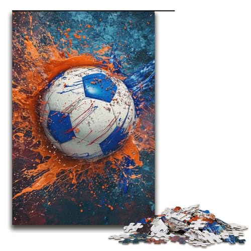 1000-teiliges Fußball-Sportpuzzle für Erwachsene, Kartonpuzzle, lustiges Geschenk (Größe 38 x 26 cm) von WGLINGX