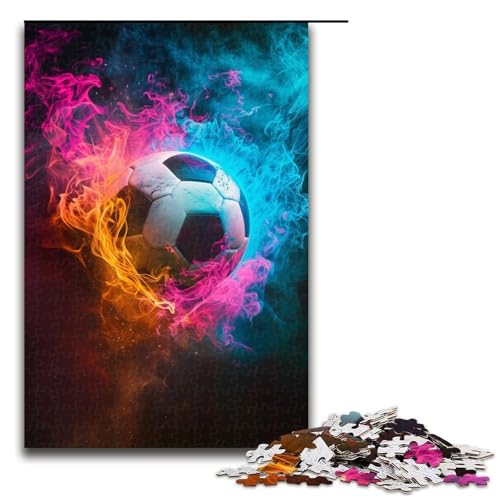 1000-teiliges Fußball-Sportpuzzle für Erwachsene, schwieriges und anspruchsvolles Holzpuzzle (Größe 50 x 75 cm) von WGLINGX