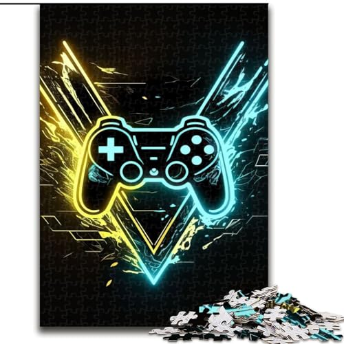 1000-teiliges Gaming-Neon-Puzzle für Erwachsene, 1000 Teile, Heimdekoration, Familienspaß, ab 14 Jahren (Größe 26x38cm) von WGLINGX
