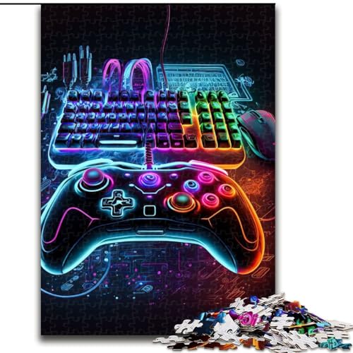 1000-teiliges Gaming-Puzzle, Neon-Holzpuzzle, ideal für Büro, Schlafzimmer, Wohnzimmer-Dekor, Größe 50x75cm 1000-teiliges Gaming-Puzzle, Neon-Holzpuzzle, ideal für Büro, Schlafzimmer, Wohnzimmer-Dekor, Größe 50x75cm von WGLINGX