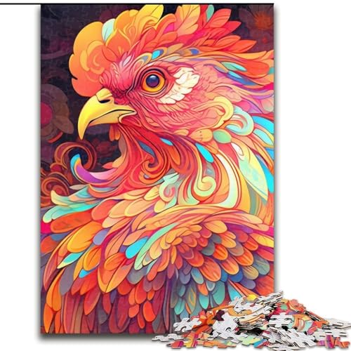 1000-teiliges Hahn-Puzzle für Erwachsene, 1000-teiliges Heimdekoration, Familienspaß, ab 14 Jahren (Größe 26x38cm) von WGLINGX