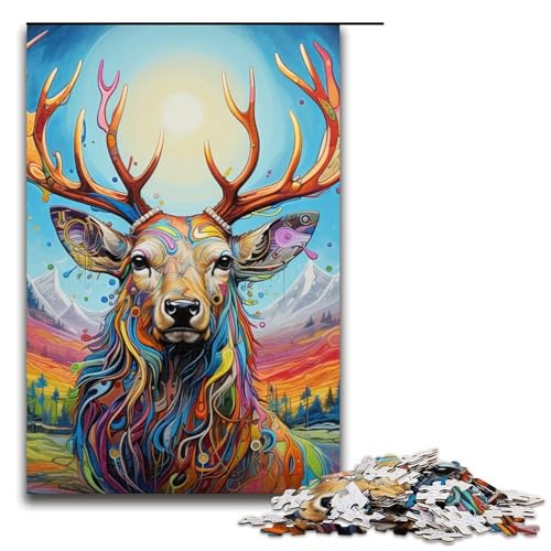 1000-teiliges Holzpuzzle „Elch“ für Erwachsene – anspruchsvolles Spiel, 75 x 50 cm 1000-teiliges Holzpuzzle „Elch“ für Erwachsene – anspruchsvolles Spiel, 75 x 50 cm von WGLINGX