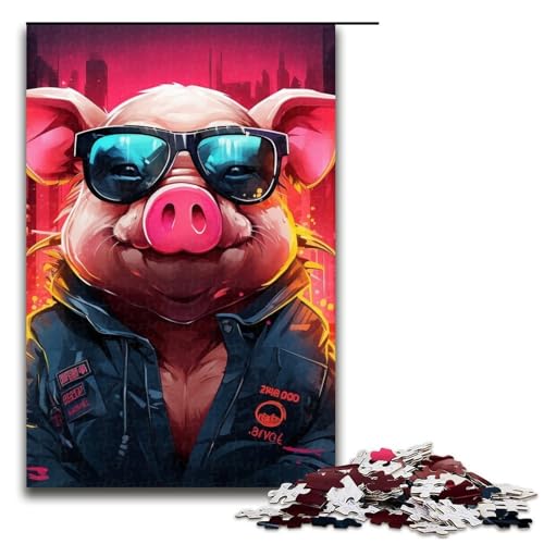 1000-teiliges Holzpuzzle mit Tierkunst-Schwein für Erwachsene – anspruchsvolles Spiel 29,53 x 19,69 Zoll 1000-teiliges Holzpuzzle mit Tierkunst-Schwein für Erwachsene – anspruchsvolles Spiel 29,53 x 19,69 Zoll von WGLINGX