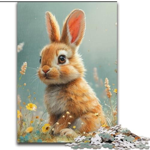 1000-teiliges Kaninchen-Puzzle, 1000 Teile für Erwachsene, anspruchsvolles Denkspiel für Teenager, perfekt als Heimdekoration oder Geschenk (Größe 50x75cm) von WGLINGX