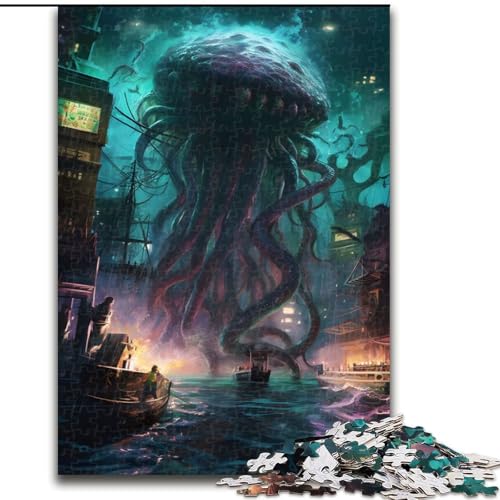 1000-teiliges Kraken-Puzzle, 1000 Teile, anspruchsvolles Denkspiel für Teenager und Familien, Größe 26x38cm 1000-teiliges Kraken-Puzzle, 1000 Teile, anspruchsvolles Denkspiel für Teenager und Familien, Größe 26x38cm von WGLINGX
