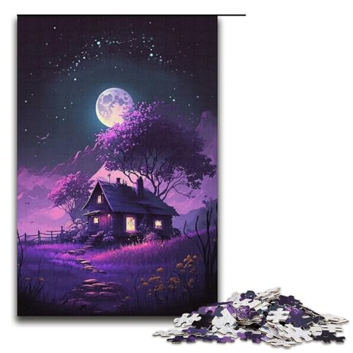 1000-teiliges Lavendelhaus-Puzzle für Erwachsene. EIN Kunstwerk für Teenager ab 14 Jahren (Größe 38 x 26 cm) von WGLINGX