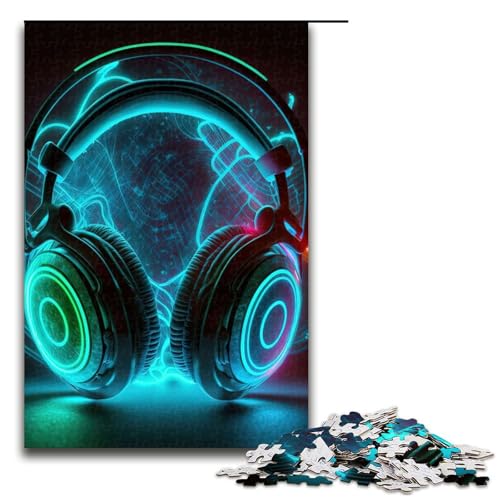 1000-teiliges Live-Musik-Neon-Puzzle für Erwachsene, Familienaktivitäts-Puzzle, trainieren Sie Ihr Gehirn und Ihre Hände, geeignet für Kinder und Jugendliche ab 14 Jahren (Größe 50 x 75 cm) von WGLINGX