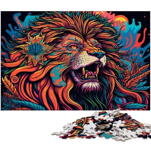 1000-teiliges Löwenpuzzle für Erwachsene. EIN Kunstwerk für Teenager ab 14 Jahren (Größe 38 x 26 cm) von WGLINGX