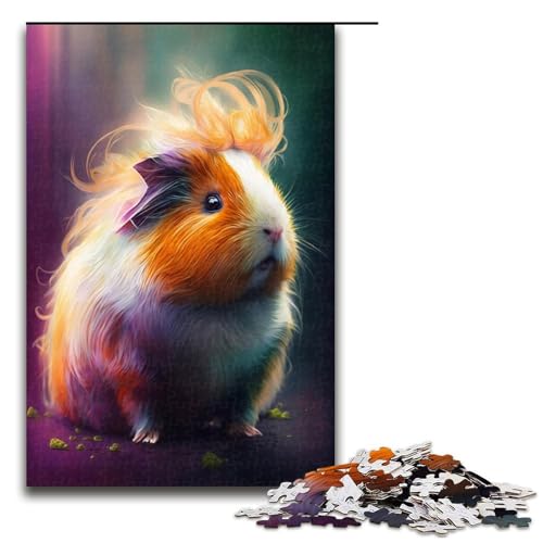 1000-teiliges Meerschweinchen-Puzzle für Erwachsene, Holzpuzzle, Lernspiel (Größe 50 x 75 cm) von WGLINGX