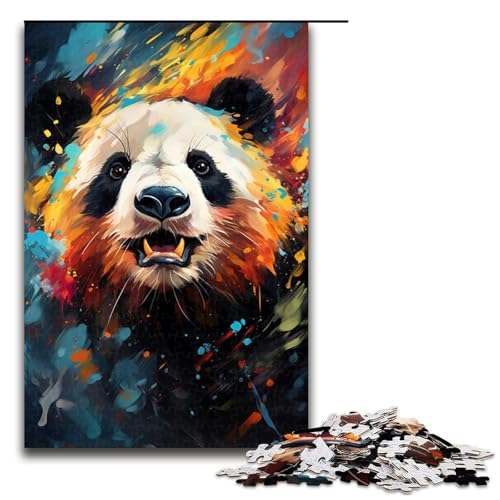1000-teiliges Panda-Puzzle zum Ausmalen für Erwachsene, schwieriges Puzzle, jedes Teil ist einzigartig – herausforderndes, unterhaltsames Familienspiel (Größe 50 x 75 cm) von WGLINGX