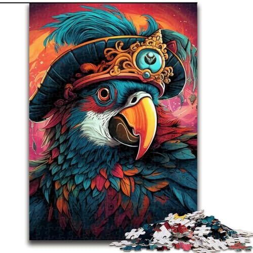 1000-teiliges Piratenpapagei-Puzzle für Erwachsene, 1000 Teile, Heimdekoration, Familienspaß, ab 14 Jahren (Größe 26x38cm) von WGLINGX