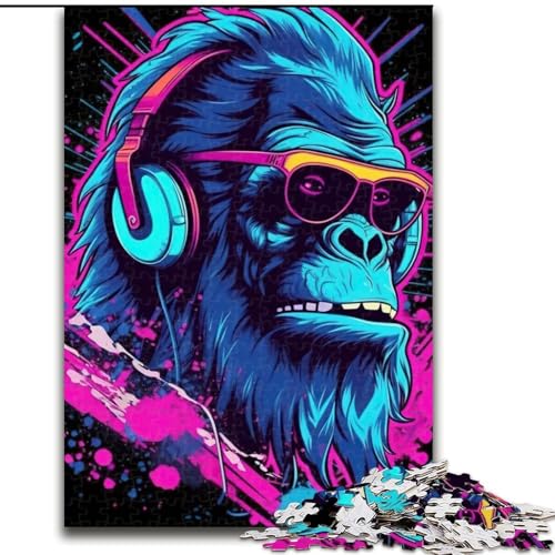 1000-teiliges Puzzle, AFFE, DJ-Musik, 1000-teiliges Puzzle, Geschenke, entspannende Unterhaltung, Heimdekoration, Größe 26x38cm 1000-teiliges Puzzle, AFFE, DJ-Musik, 1000-teiliges Puzzle, Geschenke, entspannende Unterhaltung, Heimdekoration, Größe 26x38cm von WGLINGX
