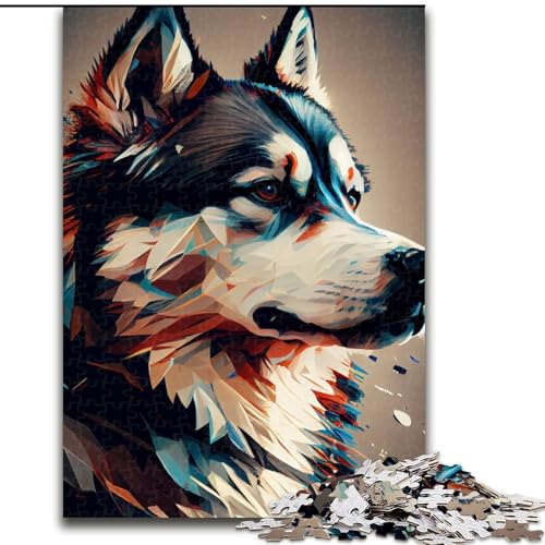 1000-teiliges Puzzle, Abstrakter Husky-Hund, 1000-teiliges Puzzle mit interaktivem Familienspiel, Kinder ab 14 Jahren, Größe 26x38cm 1000-teiliges Puzzle, Abstrakter Husky-Hund, 1000-teiliges Puzzle mit interaktivem Familienspiel, Kinder ab 14 Jahren, Größe 26x38cm von WGLINGX