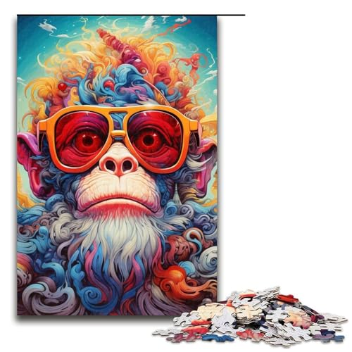 1000-teiliges Puzzle, Affen-Puzzle für Erwachsene, Holzpuzzle, Lernspielzeug, 50 x 75 cm 1000-teiliges Puzzle, Affen-Puzzle für Erwachsene, Holzpuzzle, Lernspielzeug, 50 x 75 cm von WGLINGX