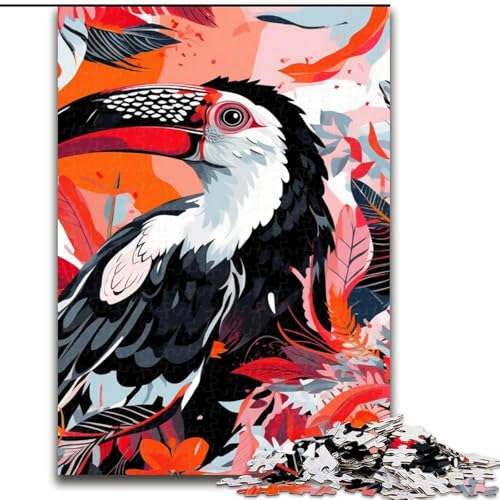1000-teiliges Puzzle, Art Tukane, 1000-teiliges Puzzle für Erwachsene für Teenager, interaktives Familienspiel, herausforderndes Geschenk (Größe 50x75cm) von WGLINGX