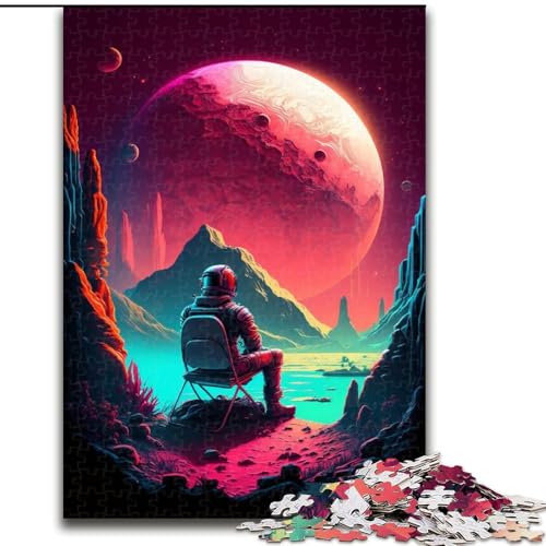 1000-teiliges Puzzle, Astronaut, Holzpuzzle für Teenager, Familien-Lernspiele, Heimdekoration, Geschenk (Größe 50x75cm) von WGLINGX