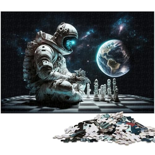 1000-teiliges Puzzle, Astronauten-Puzzle für Erwachsene, Holzpuzzle, gutes Geschenk für Erwachsene (Größe 50 x 75 cm) von WGLINGX