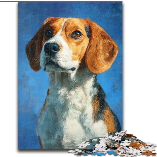 1000-teiliges Puzzle, Beagle, 1000-teiliges Puzzle, geeignet für Geburtstage, Halloween, Thanksgiving, Ostern (Größe 50x75cm) von WGLINGX