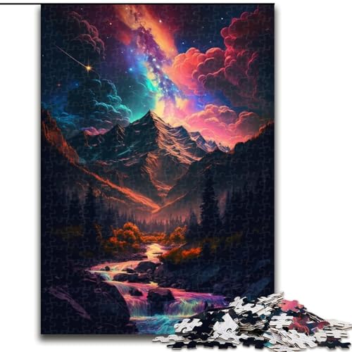 1000-teiliges Puzzle, Berglandschaft, Holzpuzzle für Teenager, Familien-Lernspiele, Heimdekoration, Geschenk (Größe 26x38cm) von WGLINGX