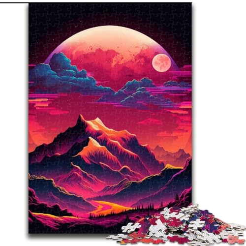 1000-teiliges Puzzle, Berglandschaft, Holzpuzzle für Teenager, Familien-Lernspiele, Heimdekoration, Geschenk (Größe 50x75cm) von WGLINGX