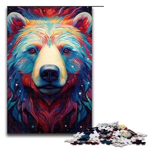 1000-teiliges Puzzle, Eisbär-Puzzle für Teenager, Holzpuzzle, Lernspiele für Erwachsene (Größe 50 x 75 cm) von WGLINGX