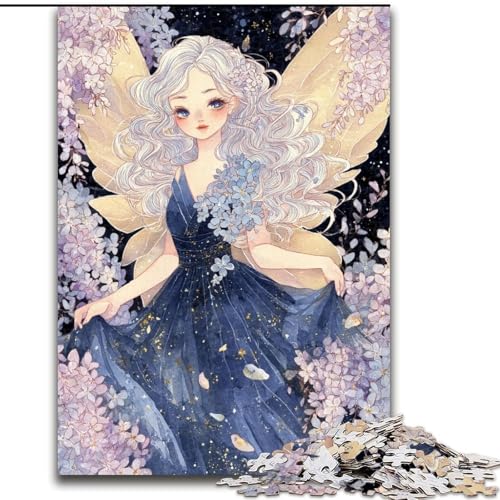 1000-teiliges Puzzle, Elfenmädchen, 1000-teiliges Puzzle für Erwachsene, Lernspiele, schöne Dekoration (Größe 26x38cm) von WGLINGX