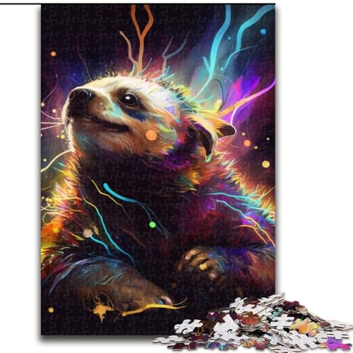 1000-teiliges Puzzle, Fantasie-Faultier, Holzpuzzle, interaktives Familienspiel, Denksportaufgabe, Geschenk, Lernspielzeug (Größe 38x26cm) von WGLINGX