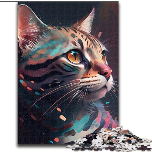 1000-teiliges Puzzle, Fantasie-Katze, Puzzles für 1000 Teile, Weihnachten, Halloween, Muttertag, Neujahr, Ostergeschenk (Größe 26x38cm) von WGLINGX