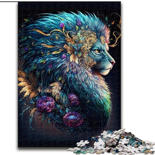 1000-teiliges Puzzle, Fantasie-Löwe, Holzpuzzle für Teenager, Familien-Lernspiele, Heimdekoration, Geschenk (Größe 50x75cm) von WGLINGX